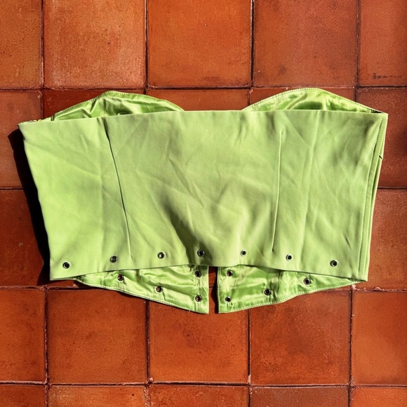 Sz 12 (XXL) Princess Polly Exclusive Rythm Stud Festival Halter Top In Green NWT - Picture 2 of 4